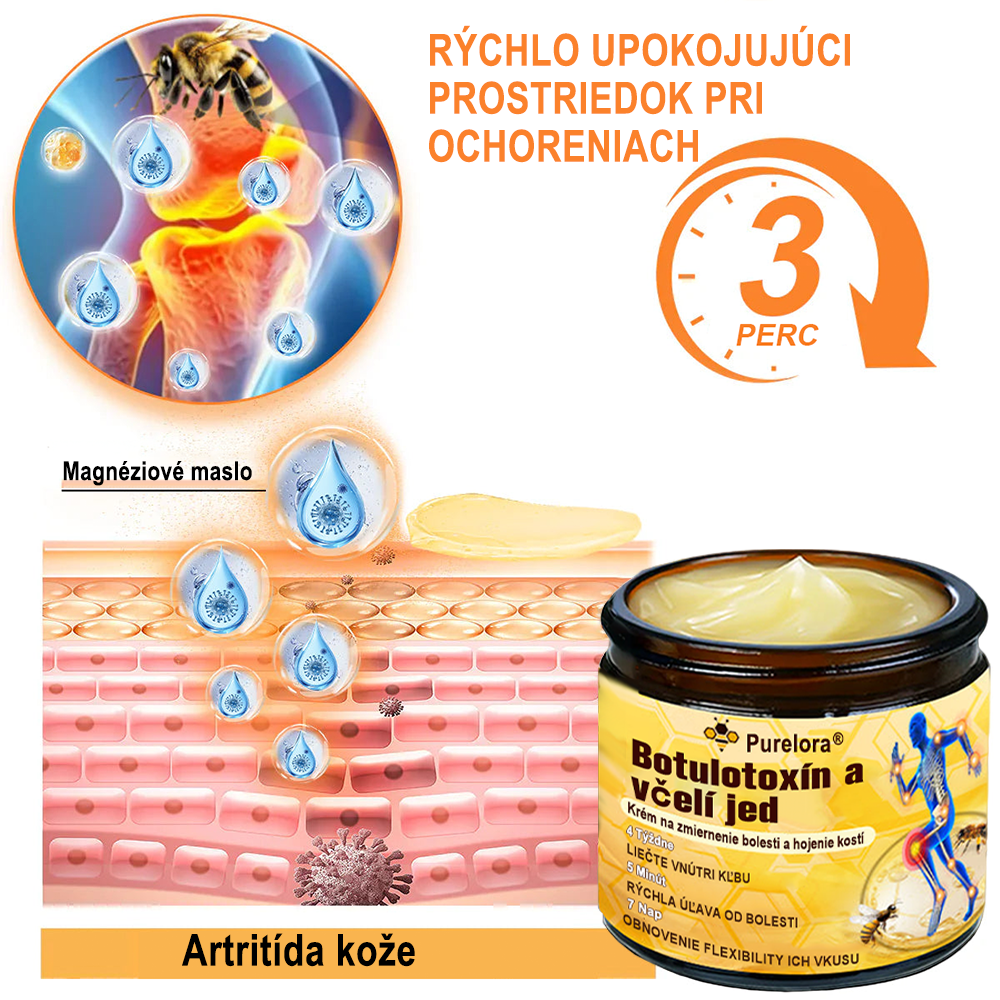 🇸🇰Purelora® krém na hojenie kostí s botulotoxínom🐝a včelím jedom, ktorý zmierňuje bolesť🌿 (špeciálne pre starších ľudí a odporúčaný ortopedickými špecialistami)🔥