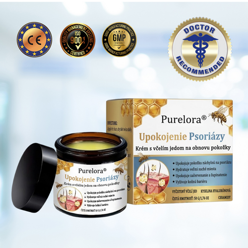Dnes až so zľavou 70 %! 🔥 Purelora® PsoriaSoothe regeneračný krém s včelím jedom pre starostlivosť o pokožku