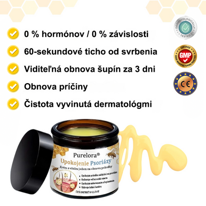 Dnes až so zľavou 70 %! 🔥 Purelora® PsoriaSoothe regeneračný krém s včelím jedom pre starostlivosť o pokožku