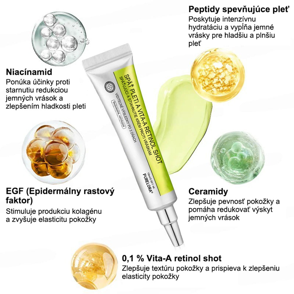 🇸🇰Purelora® Skin Tightening & Vita-A Retinol Retinol🍀 shot Spevňujúci krém proti vráskam - Posledná akcia so 70% zľavou