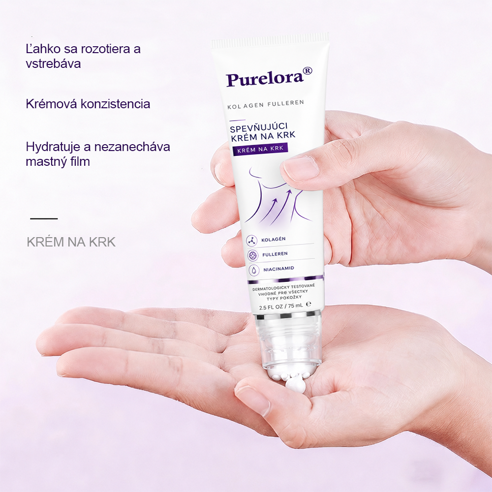 🍀 Purelora® Instantný krém na lifting krku — 🎁 Obohatený o retinol a kyselinu hyalurónovú | Pomáha spevniť pokožku krku, redukovať vrásky a zlepšiť vzhľad dvojitej brady