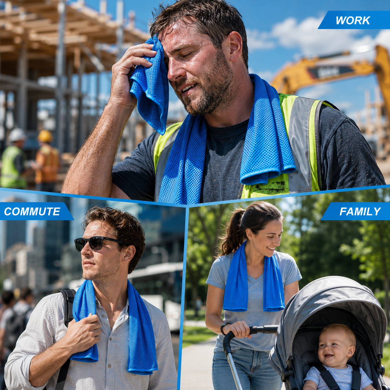 Advanced-Tech Cooling Towel – Instant Cooling Quick-Dry Towel for Outdoor Work, Gym & Summer Commuting, Washable and Reusable