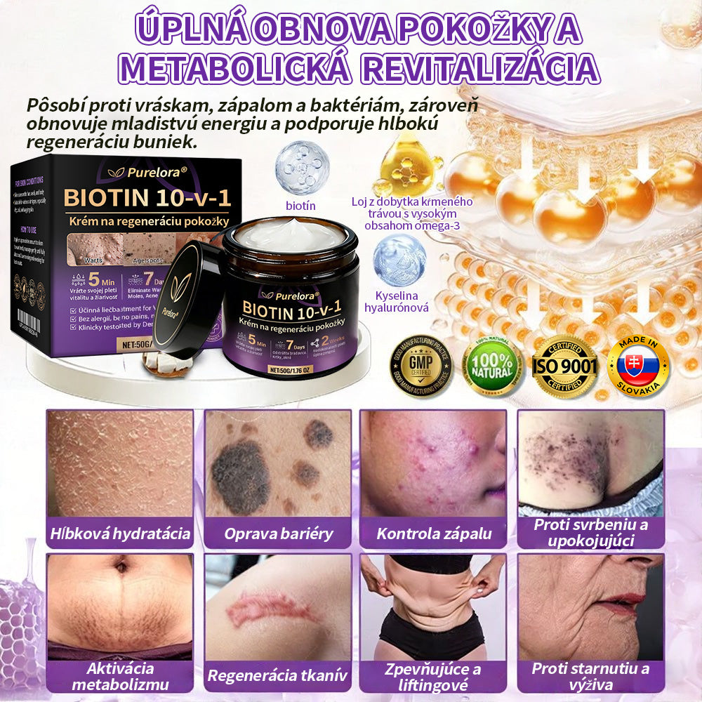 🇸🇰Vyrobené a dodané zo Slovenska ❤ Purelora® Biotínový 10-v-1 krém na obnovu pleti