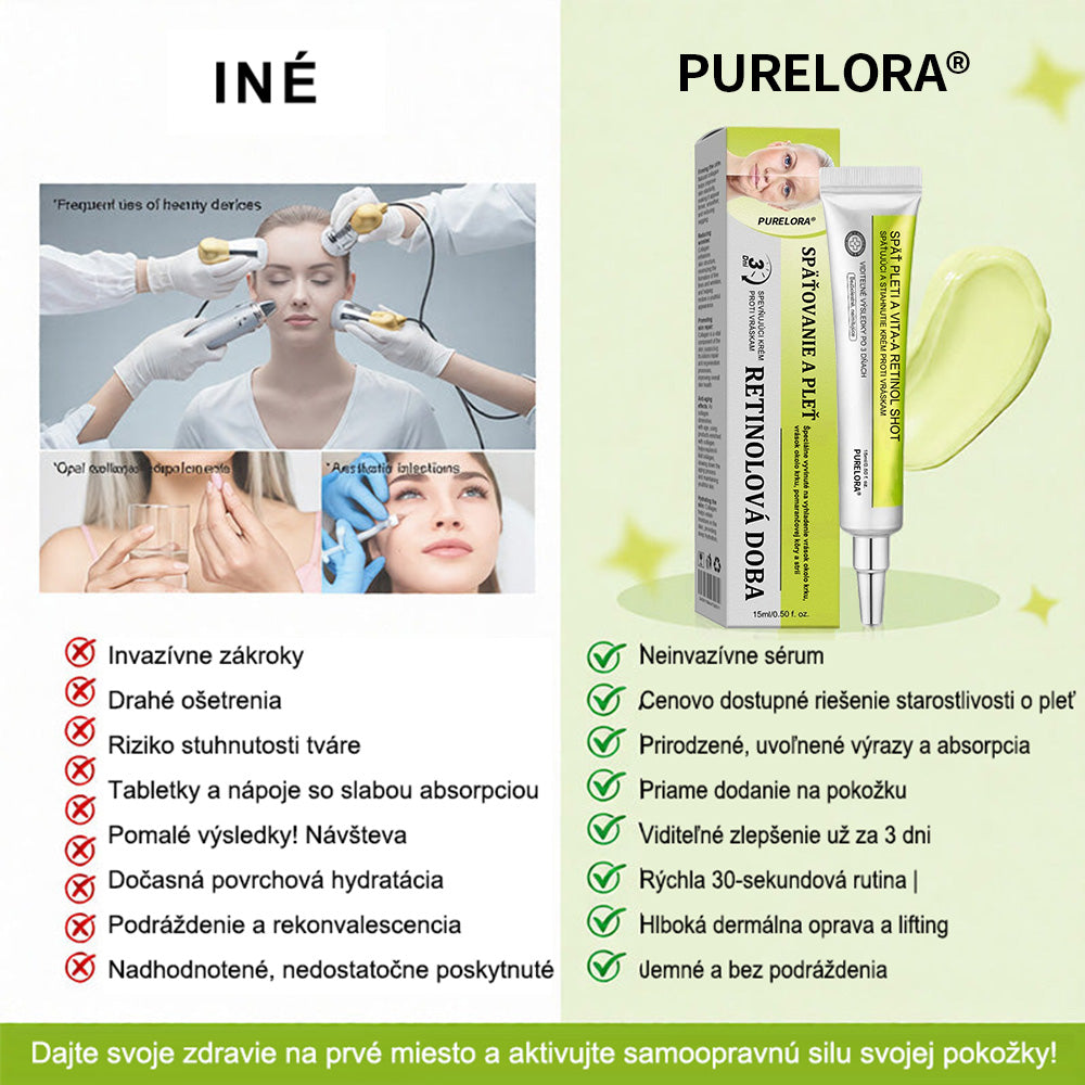🇸🇰Purelora® Skin Tightening & Vita-A Retinol Retinol🍀 shot Spevňujúci krém proti vráskam - Posledná akcia so 70% zľavou