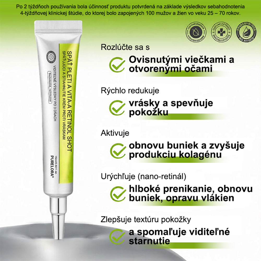 🇸🇰Purelora® Skin Tightening & Vita-A Retinol Retinol🍀 shot Spevňujúci krém proti vráskam - Posledná akcia so 70% zľavou
