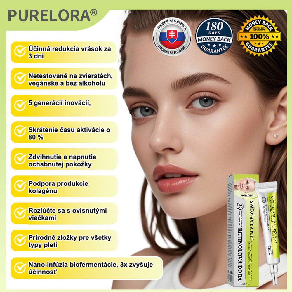 🇸🇰Purelora® Skin Tightening & Vita-A Retinol Retinol🍀 shot Spevňujúci krém proti vráskam - Posledná akcia so 70% zľavou