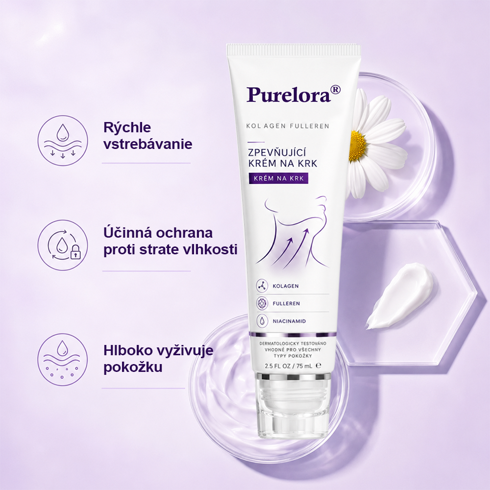 🍀 Purelora® Instantný krém na lifting krku — 🎁 Obohatený o retinol a kyselinu hyalurónovú | Pomáha spevniť pokožku krku, redukovať vrásky a zlepšiť vzhľad dvojitej brady