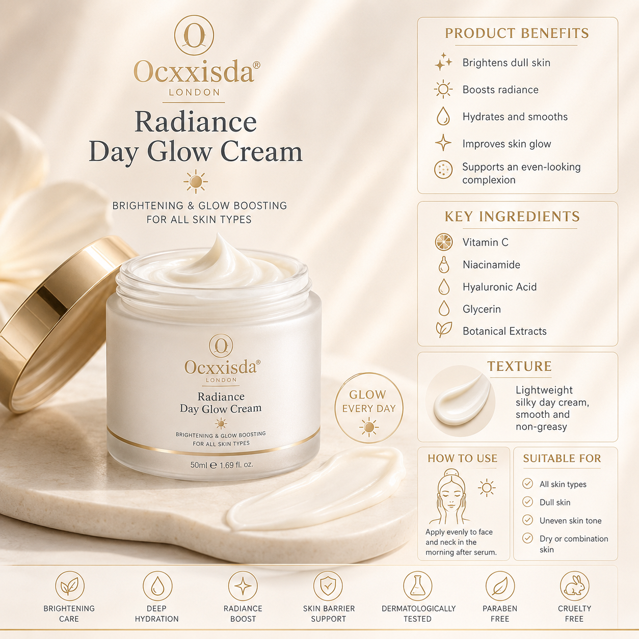 Ocxxisda® Radiance Day Glow Cream